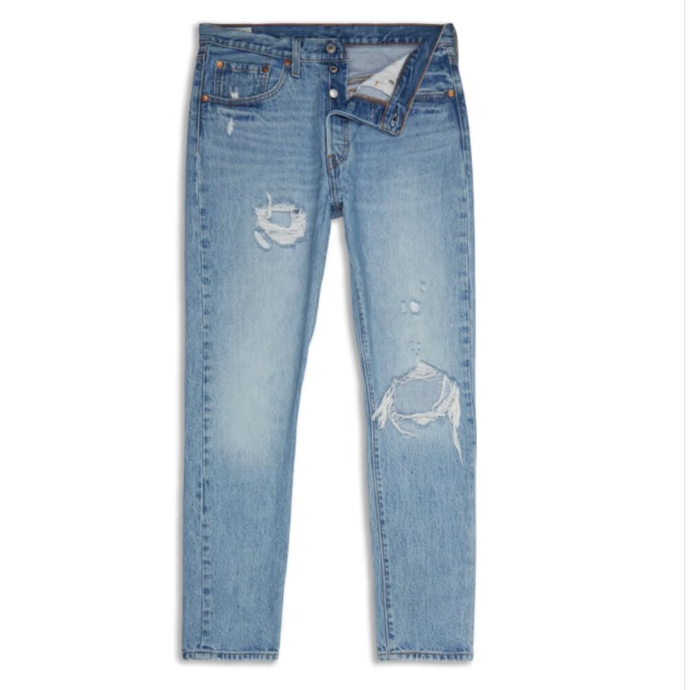 Levi's 501 Distressed High Rise Skinny Jeans - 28x28
